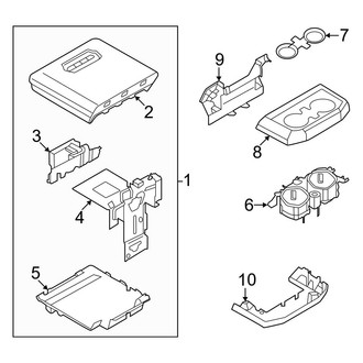 Ford OE - Front Console (Upper Console, W/O Office Pack), (Raptor)