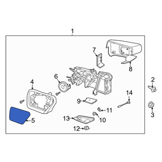 Ford OE - Front Left Door Mirror Glass