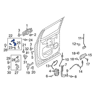 Ford OE - Rear Left Upper Door Hinge