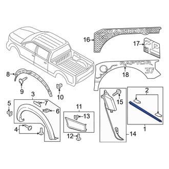 Ford OE - Rear Left Truck Bed Side Rail