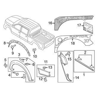 Ford OE - Pick Up Box - Exterior Trim (Body Side), (Raptor)