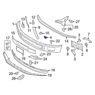 Ford OE - Bumper Face Bar Nut