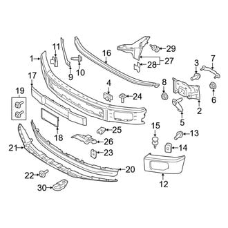 Ford OE - Front Bumper - Bumper & Components (With End Cap Molding Bumper & Mounts)