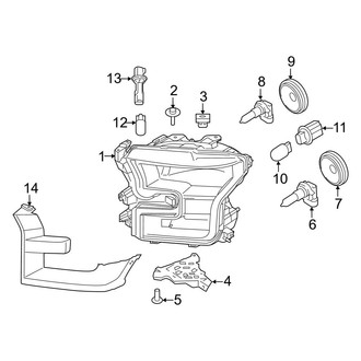 Ford OE - Front Lamps - Headlamp Components (Halogen)