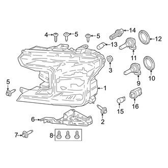 Ford OE - Front Lamps - Headlamp Components (Halogen Lamps), (King Ranch / Lariat / Limited / Platinum / Police Responder / SSV / XL / XLT)