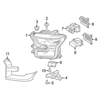 Ford OE - Front Lamps - Headlamp Components (LED, to 08/06/2015)