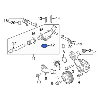 Ford OE - Engine Water Pump Outlet Pipe Gasket