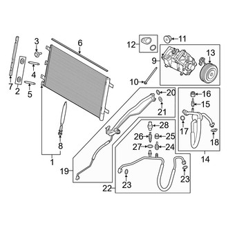 Ford OE - Air Conditioner & Heater - Condenser, Compressor & Lines (3.3L)