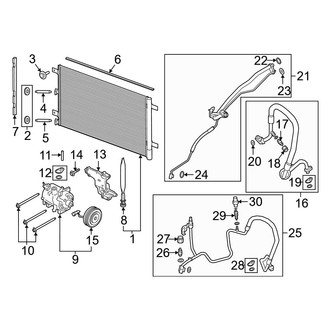 Ford OE - Air Conditioner & Heater - Condenser, Compressor & Lines (3.0L)