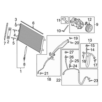 Ford OE - Air Conditioner & Heater - Condenser, Compressor & Lines (5.0L Flex)