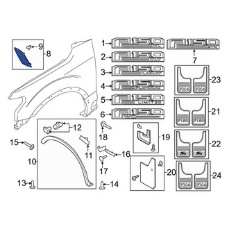 Ford OE - Front Left Upper Fender Molding
