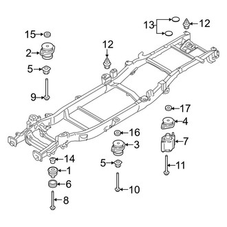 Ford OE - Frame & Components (Body Mounting), (Lariat / SSV / XL / XLT SuperCab)