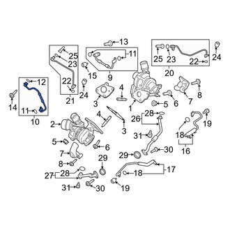 Ford OE - Left Turbocharger Coolant Line