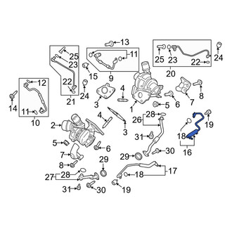 Ford OE - Right Turbocharger Coolant Line