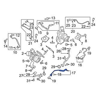 Ford OE - Left Turbocharger Coolant Line