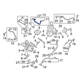Ford OE - Right Turbocharger Coolant Line