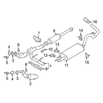 Ford OE - Exhaust System - Exhaust Components (W/O Dual Exhaust), (3.5L Gas)