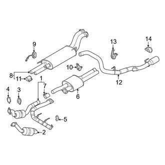 Ford OE - Exhaust System - Exhaust Components (With Dual Exhaust)