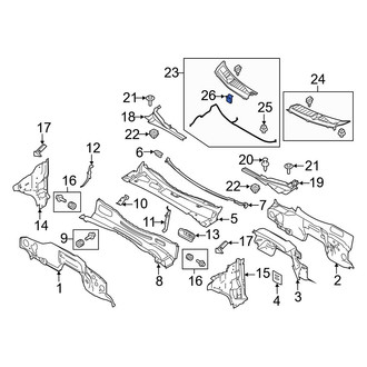 Ford OE - Cowl Cover Clip