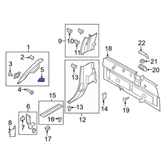 Ford OE - Left Upper Body A-Pillar Trim Panel Cap