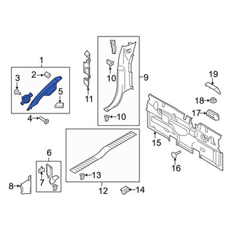Ford OE - Left Body A-Pillar Trim Panel