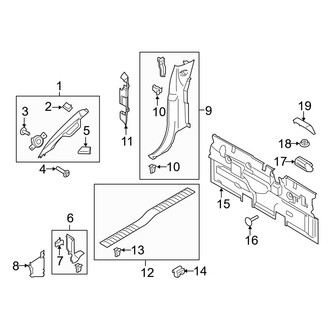Ford OE - Cab - Interior Trim (Side & Rear Trim), (Lariat / SSV / XL / XLT SuperCab)