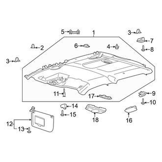 Ford OE - Cab - Interior Trim (Headliner & Visors), (SuperCrew)