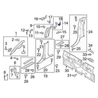 Ford OE - Right Upper Interior Grab Bar Cap