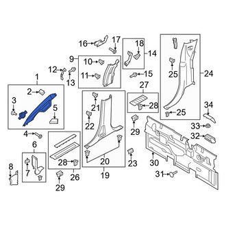 Ford OE - Left Body A-Pillar Trim Panel
