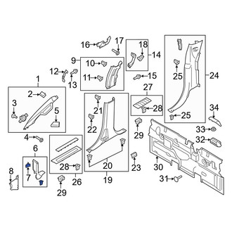 Ford OE - Roof Opening Trim Clip