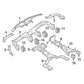 Ford OE - Instrument Panel - Ducts (With Flow Through Console)