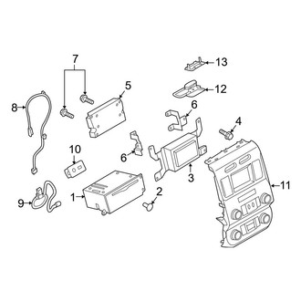Ford OE - Instrument Panel - Sound System (Receivers & Controls, With Sync Interface 2), (King Ranch / Lariat / Limited / Platinum / SSV / XL / XLT)
