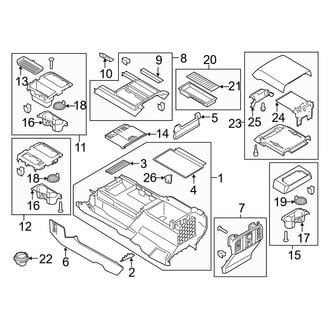 Ford OE - Front Console (Console Parts, With Flow Through Console)