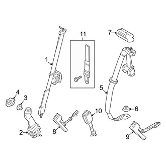 Ford OE - Restraint Systems - Rear Seat Belts (With Inflatable Belts), (King Ranch / Lariat / Limited / Platinum / SSV / XL / XLT SuperCrew)