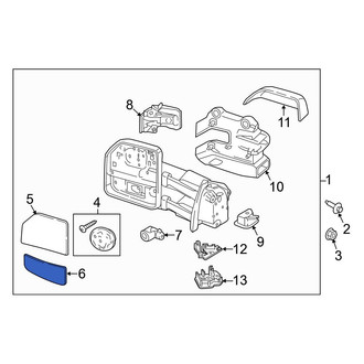 Ford OE - Front Left Upper Door Mirror Glass