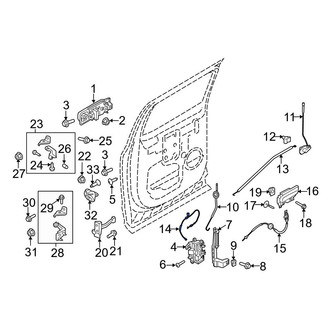 Ford OE - Front Left Door Lock Operating Rod