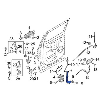 Ford OE - Rear Right Door Lock Rod Cover