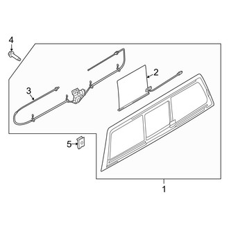 Ford OE - Back Glass - Glass (Sliding Window, With Power)