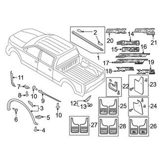 Ford OE - Pick Up Box - Exterior Trim (6.5' Box, Body Side)