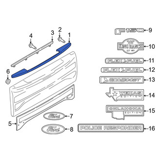 Ford OE - Rear Upper Tailgate Molding