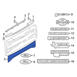 Ford OE - Rear Upper Tailgate Molding