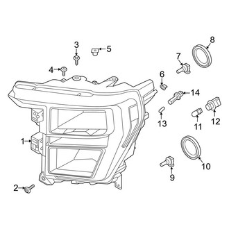 Ford OE - Front Lamps - Headlamp Components (Halogen), (Police Responder / SSV / XL / XLT)