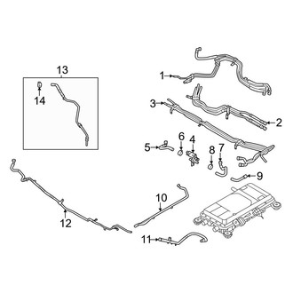 Ford OE - Cooling - Radiator & Components (Powerboost, Battery Cooling-Rear), (FULL HYBRID EV-GAS (FHEV))