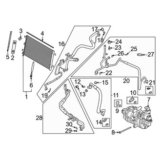 Ford OE - Air Conditioner & Heater - Condenser, Compressor & Lines (Powerboost), (FULL HYBRID EV-GAS (FHEV))