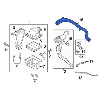 Ford OE - Rear Right Engine Air Intake Hose