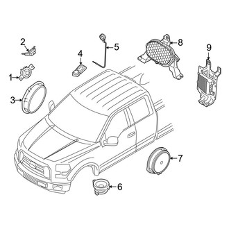 Ford OE - Instrument Panel - Sound System (Speakers), (SuperCab)