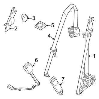 Ford OE - Restraint Systems - Front Seat Belts (Split Bench Seats), (King Ranch / Lariat / Limited / Platinum / Police Responder / SSV / Tremor / XL / XLT SuperCrew)