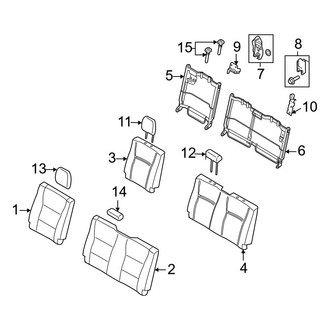 Ford OE - Seats & Tracks - Rear Seat Components (W/O Armrests, Seat Back), (XL / XLT SuperCrew)