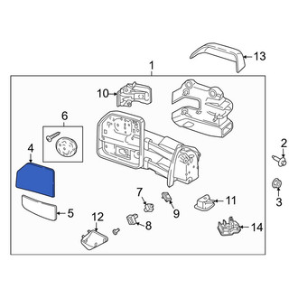 Ford OE - Front Left Upper Door Mirror Glass