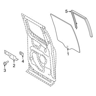 Ford OE - Rear Door - Glass & Hardware (Fixed Window), (SSV / XL SuperCab)
